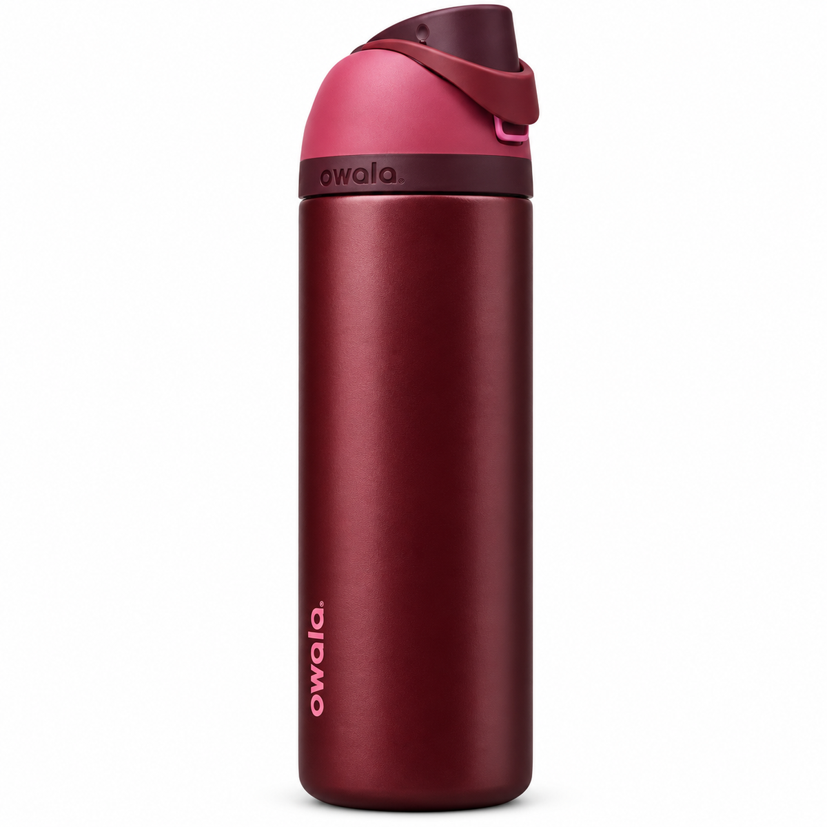 Owala FreeSip Stainless Steel Water Bottle – Burgundy & Pink