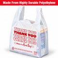 White Thank You T-Shirt Bags, 1/8 Size, 1,000 per Case