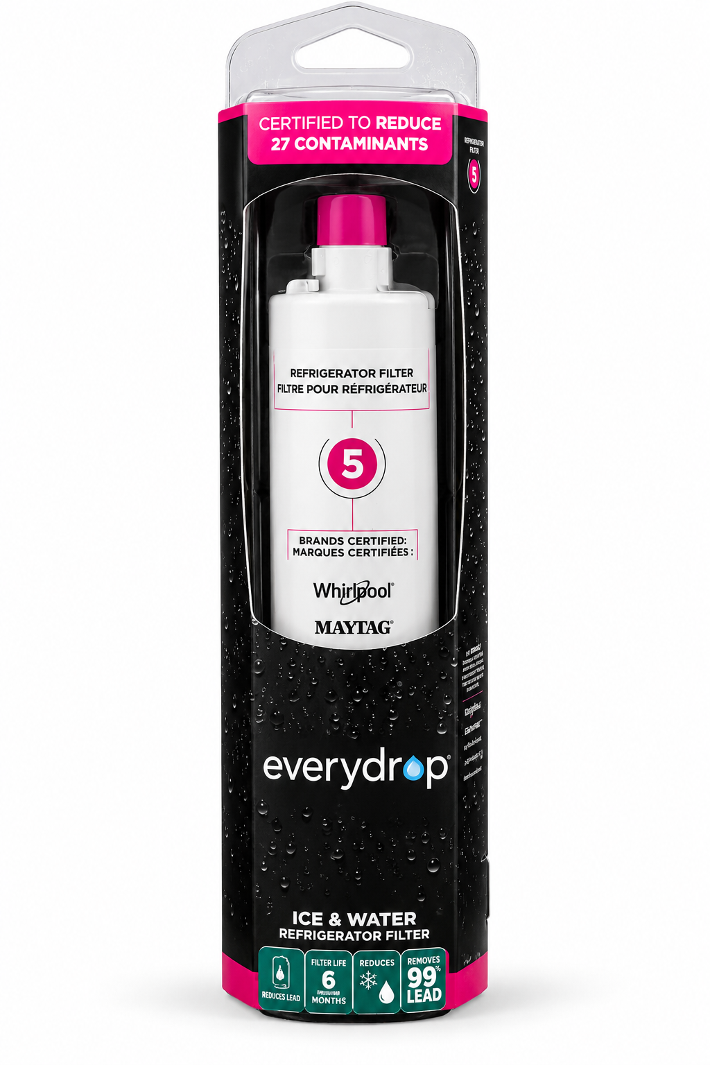 everydrop by Whirlpool Filter 5 Refrigerator Ice & Water Filter, 1 Pack