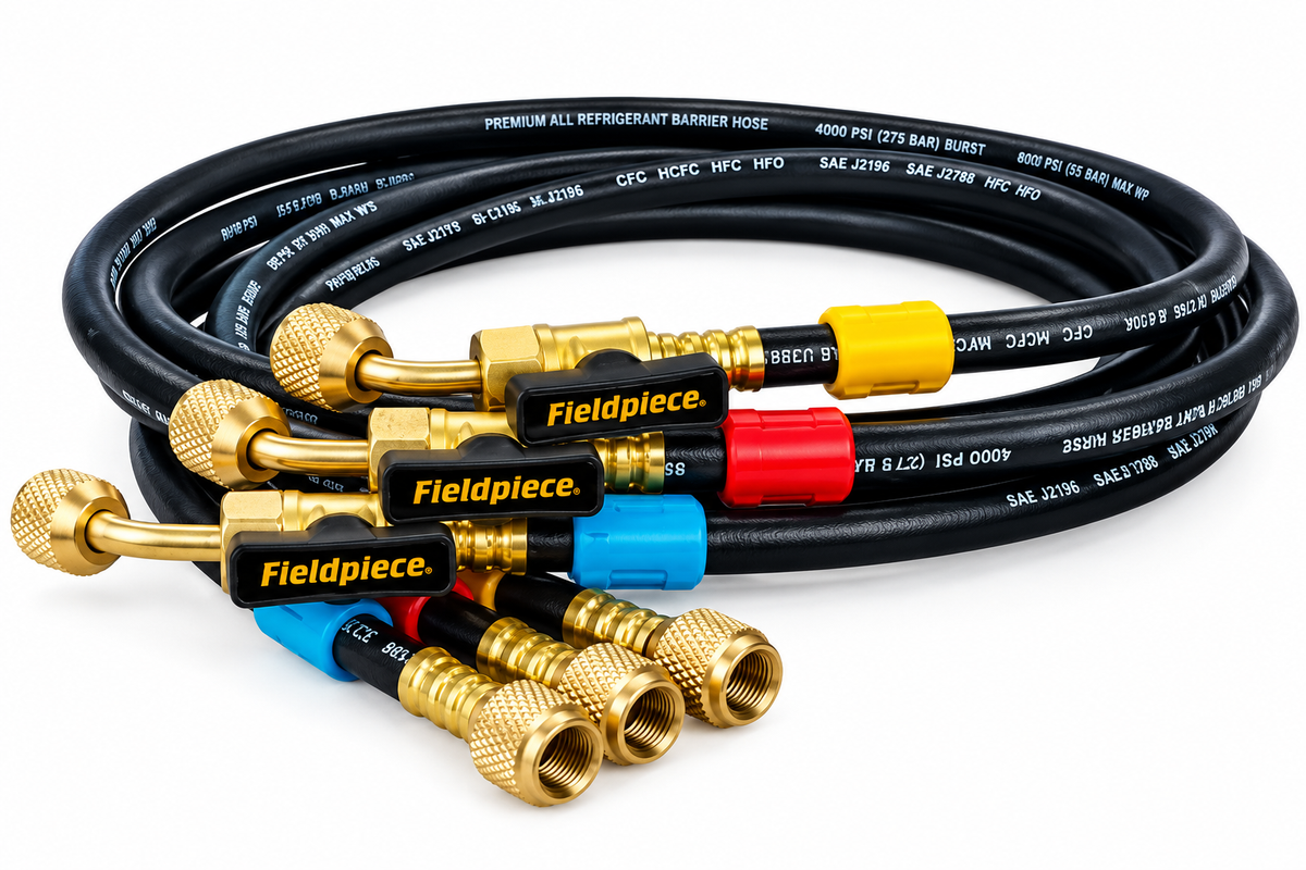 Fieldpiece HR3B Ball Valve Refrigerant Hose Set, 3-Piece