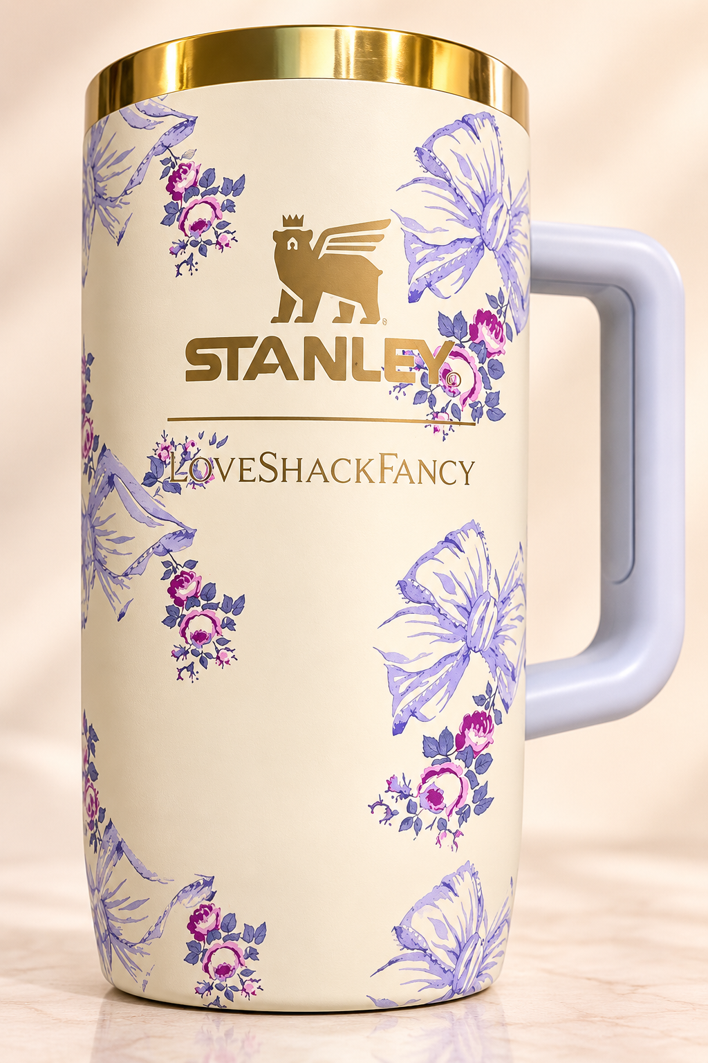 Stanley x LoveShackFancy 40 oz Tumbler – Cream & Lavender Bows