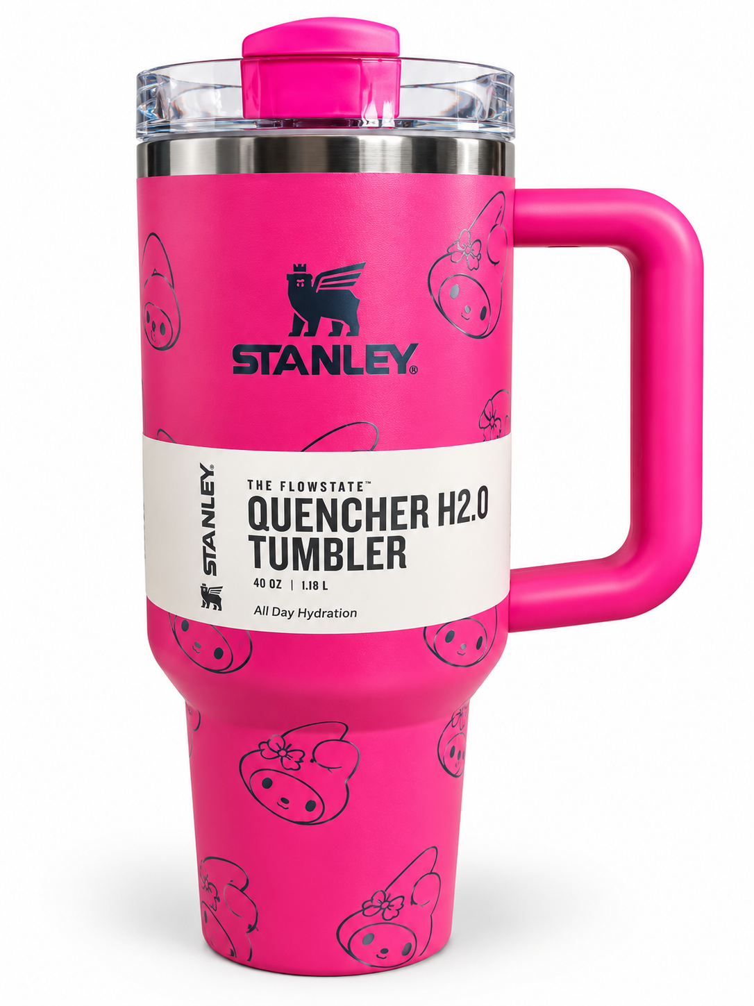Stanley Quencher H2.0 FlowState 40 oz Tumbler – Hot Pink My Melody Design