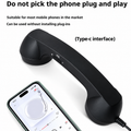 Retro USB-C Phone Handset with Volume Controls - Black
