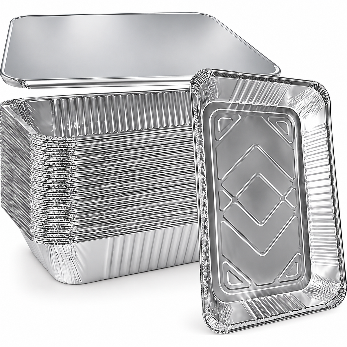 Full-Size Deep Aluminum Foil Pans – Medium, 50/Case