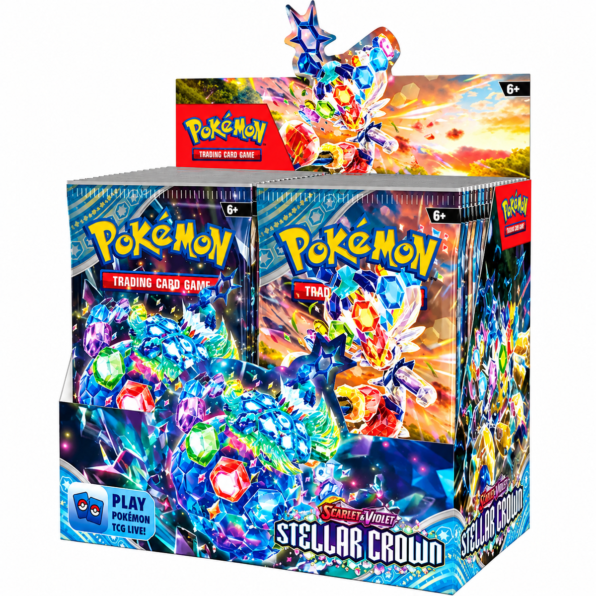 Stellar Crown SV07 Booster Box, 36 Packs – Unofficial Pokémon Replica