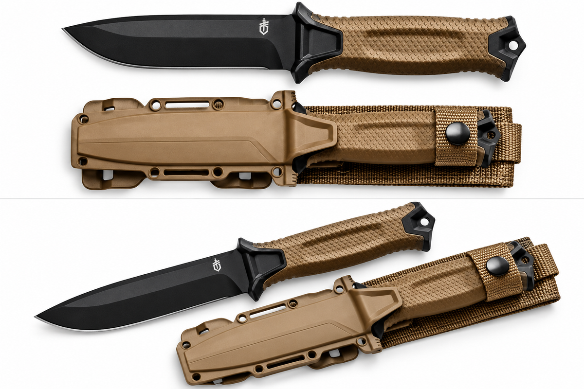 Gerber StrongArm Plain Edge Fixed Blade Knife – Coyote Brown