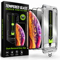 iPhone XS Tempered Glass Screen Protector - HD Clear with Easy Installation Tool